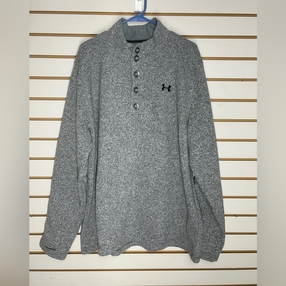 Mens Under‎ Armour Storm1  Coldgear Sweater Gray Heather w/Black EUC 2XL - Picture 1 of 10
